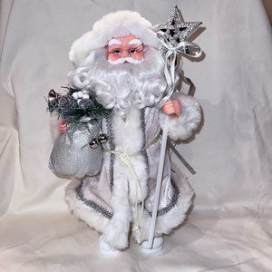 Standing White & Silver Santa Claus